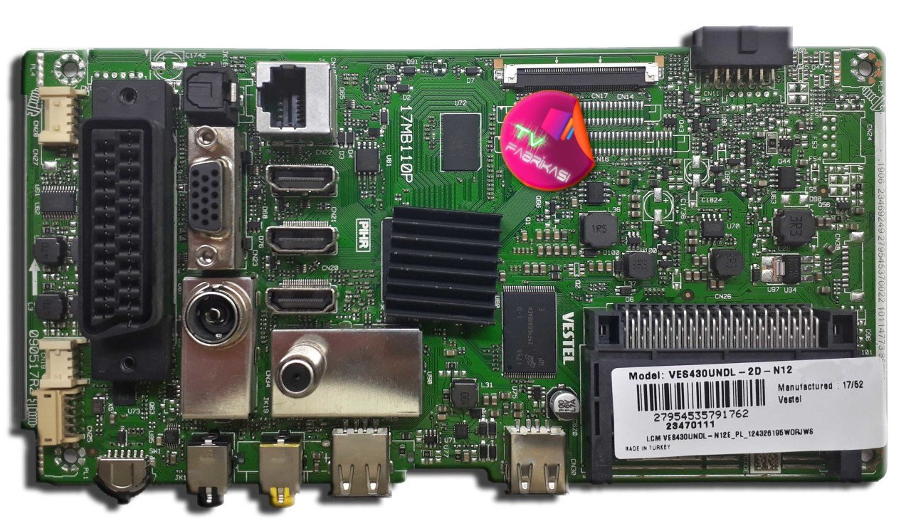 17MB110P , 090517R2 , 23470111 , VES430UNDL , MAIN BOARD , VESTEL ANAKART