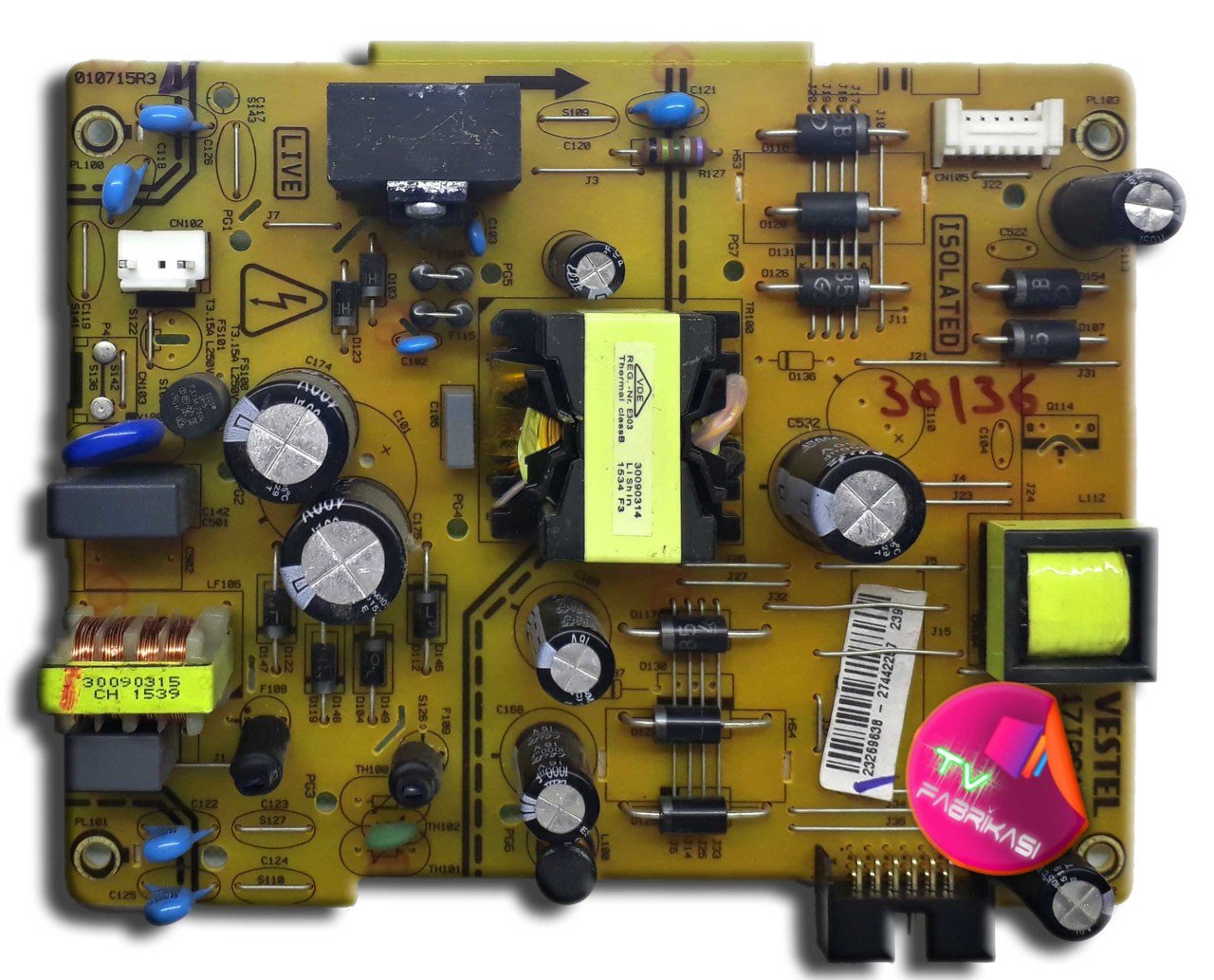 17IPS12 , 010715R3 , 23269638 , POWER BOARD , VESTELE BESLEME