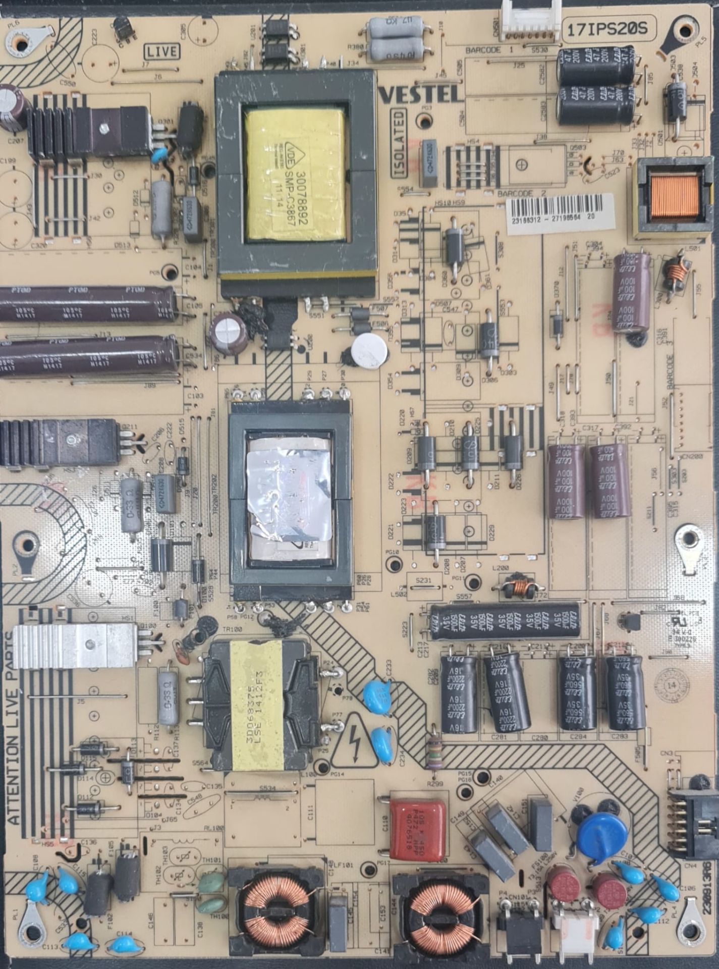 VESTEL,50LE762E,23166312,27198564,17IPS20S,POWER,BOARD