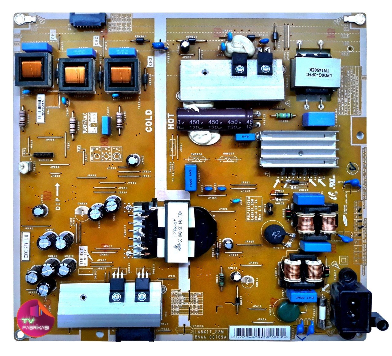 BN44-00709A , L48X1T_ESM , PSLF141X06A , REV 1.4 , UE40H6240 , UE40H6270AS , POWER BOARD , SAMSUNG BESLEME