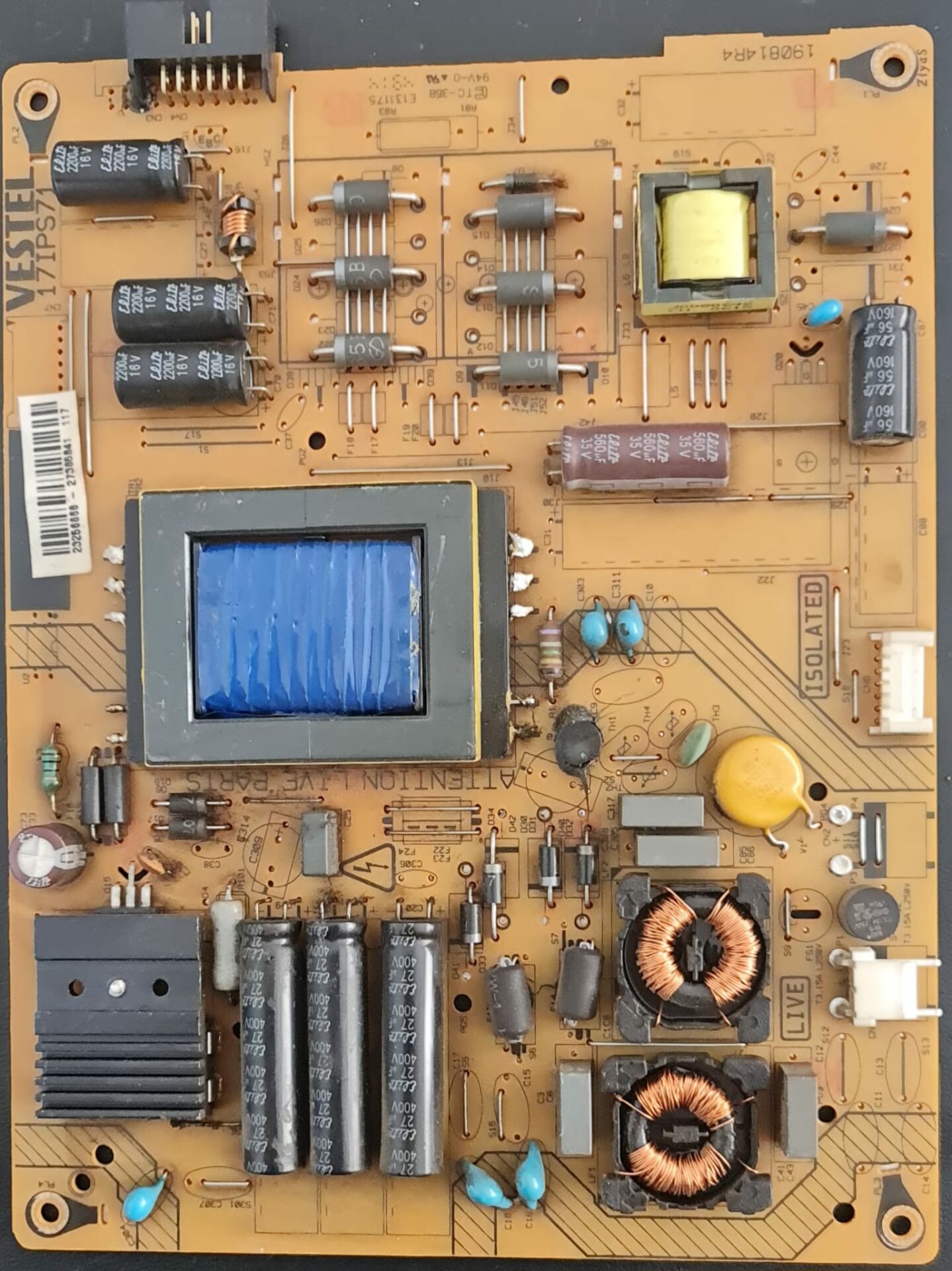 VESTEL,40FA7100,23256666,27365841,17IPS71,POWER,BOARD