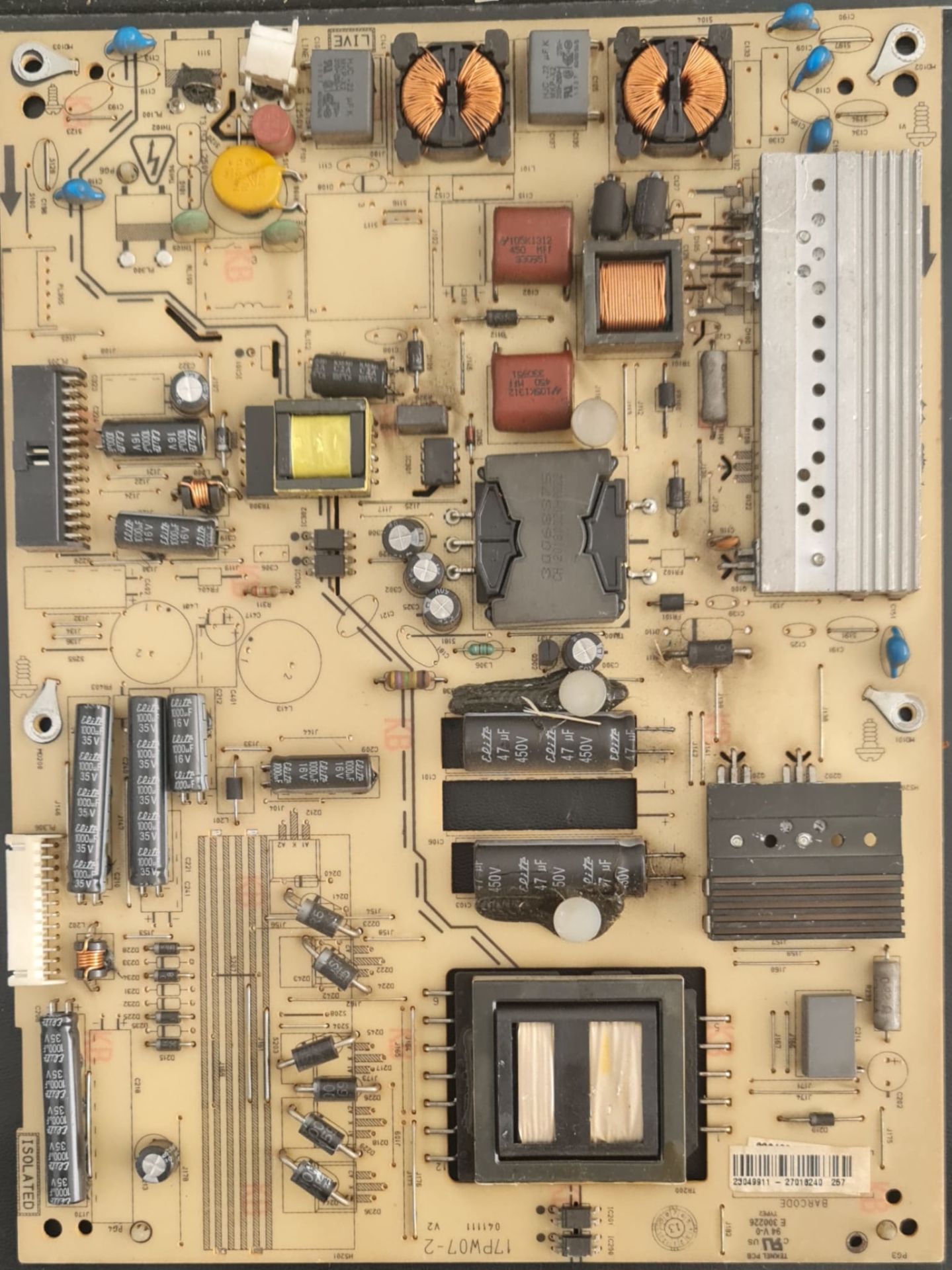 VESTEL,REGAL,HLEVEL,SEG,17PW07-2,23049911,27016240,POWER,BOARD