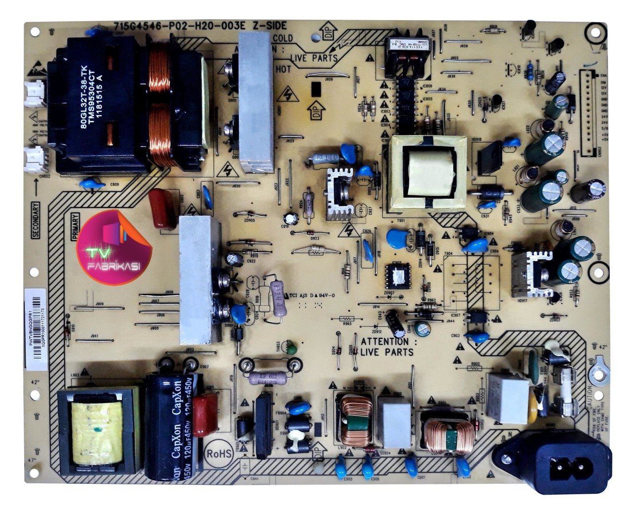 715G4546-P02-H20-003E , PWTVBNGQGPR1 , 42PFL4606H , POWER BOARD , PHILIPS BESLEME