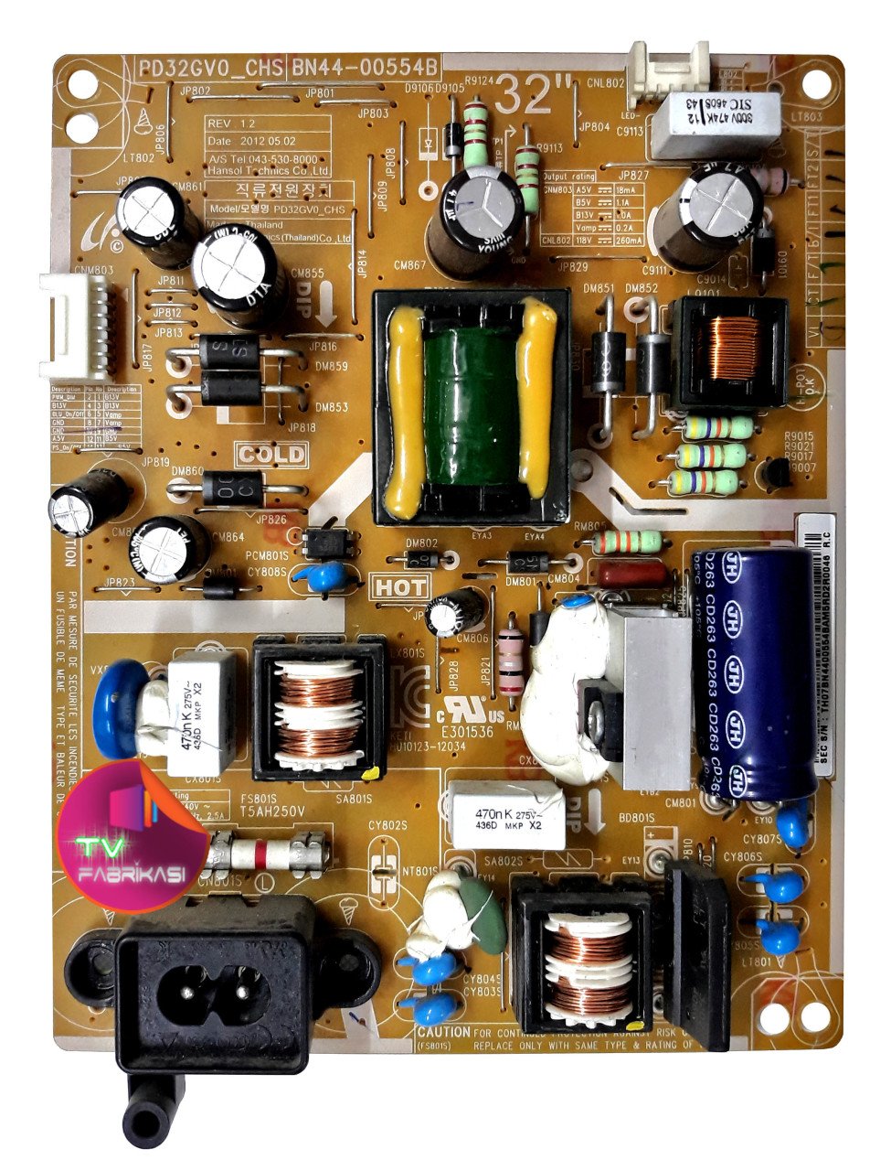 BN44-00554B , PD32GV0_CHS , REV 1.2 , UN32EH4003F , POWER BOARD , SAMSUNG BESLEME