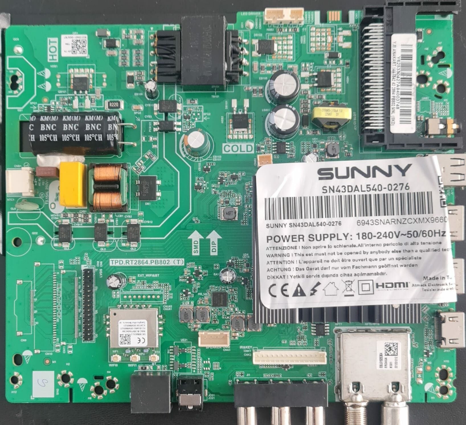 SUNNY,SN43DAL540-0276,TPD.RT2864.PB802(T),MAİN,BOARD