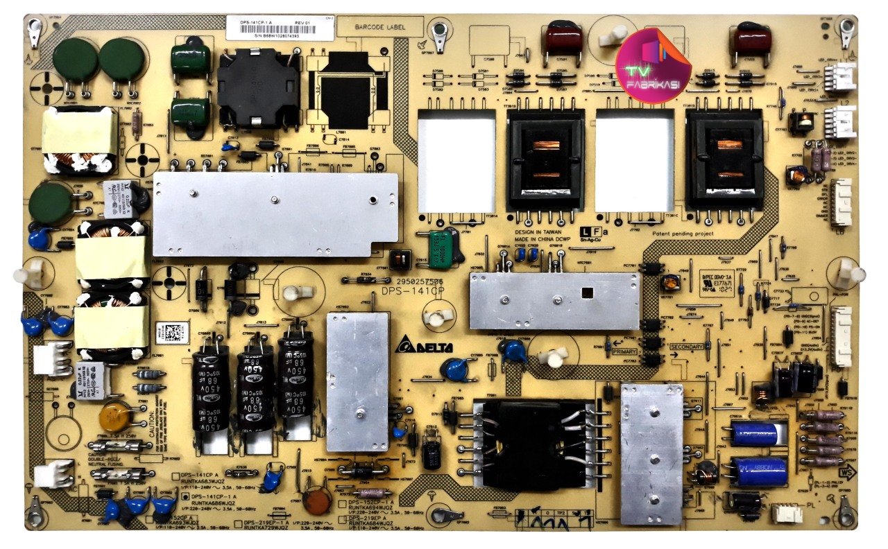 RUNTKA686WJQZ ,DPS-141CP , A , 2950257506 , POWER BOARD , SHARP BESLEME
