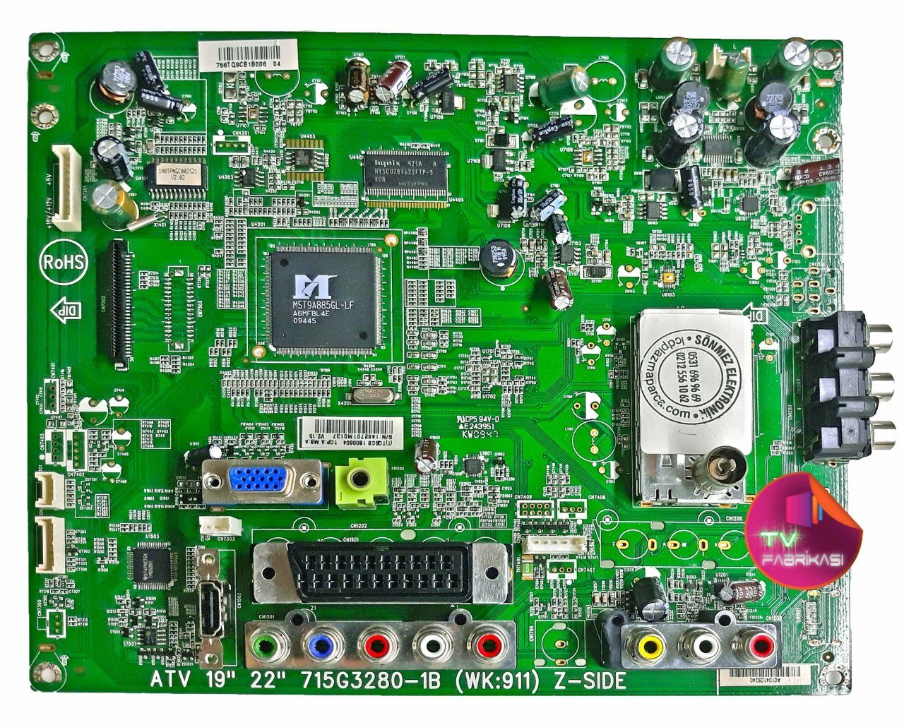 715G3280-1B , (WK911) , 756TQ9CB 1B00604 , PHILIPS 19PFL3404 , SİSTEM , MAİN , ANAKART
