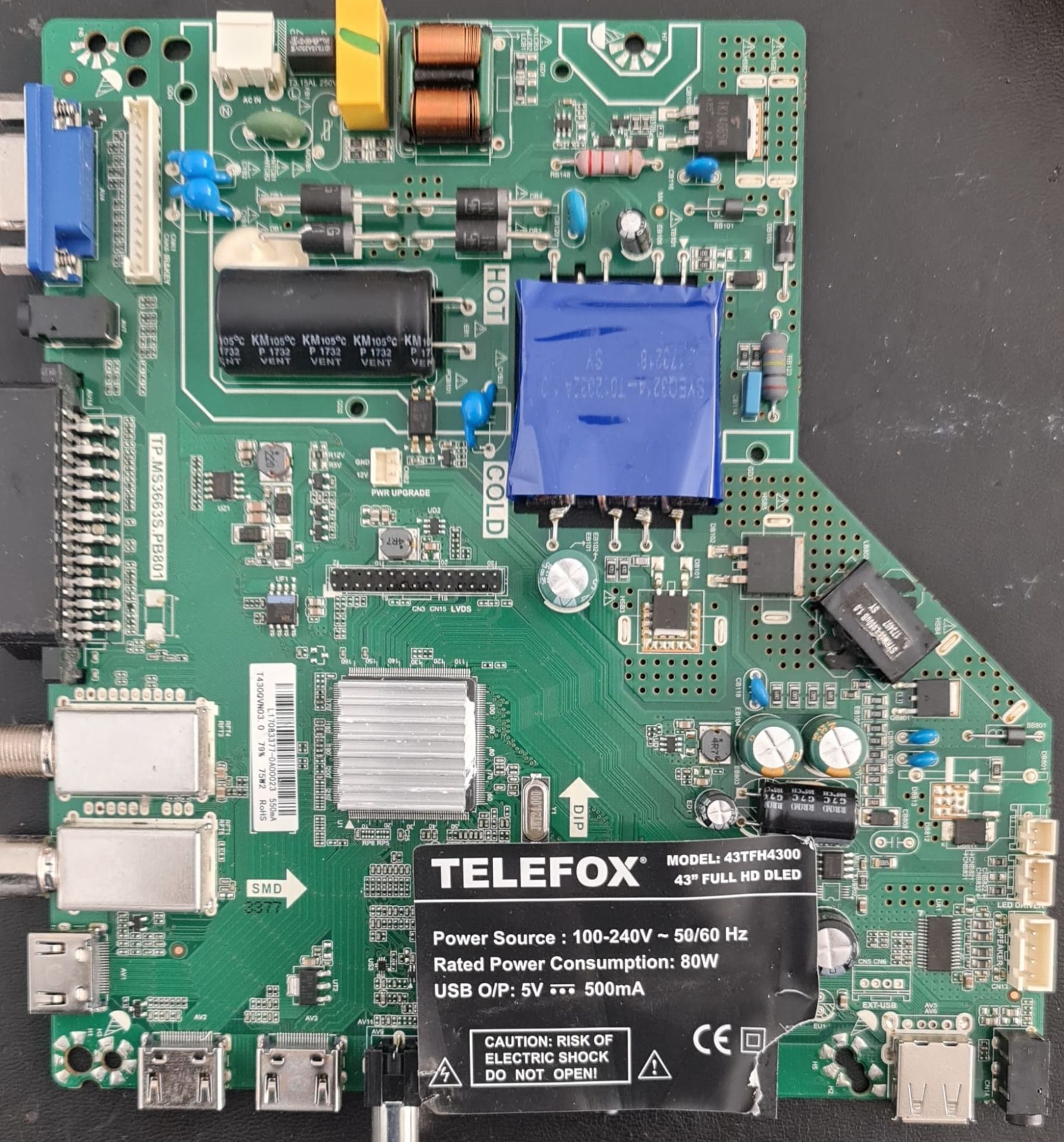 TELEFOX,43TFH4300,TP.MS3663S.PB801,T430QVN03,MAİN,BOARD