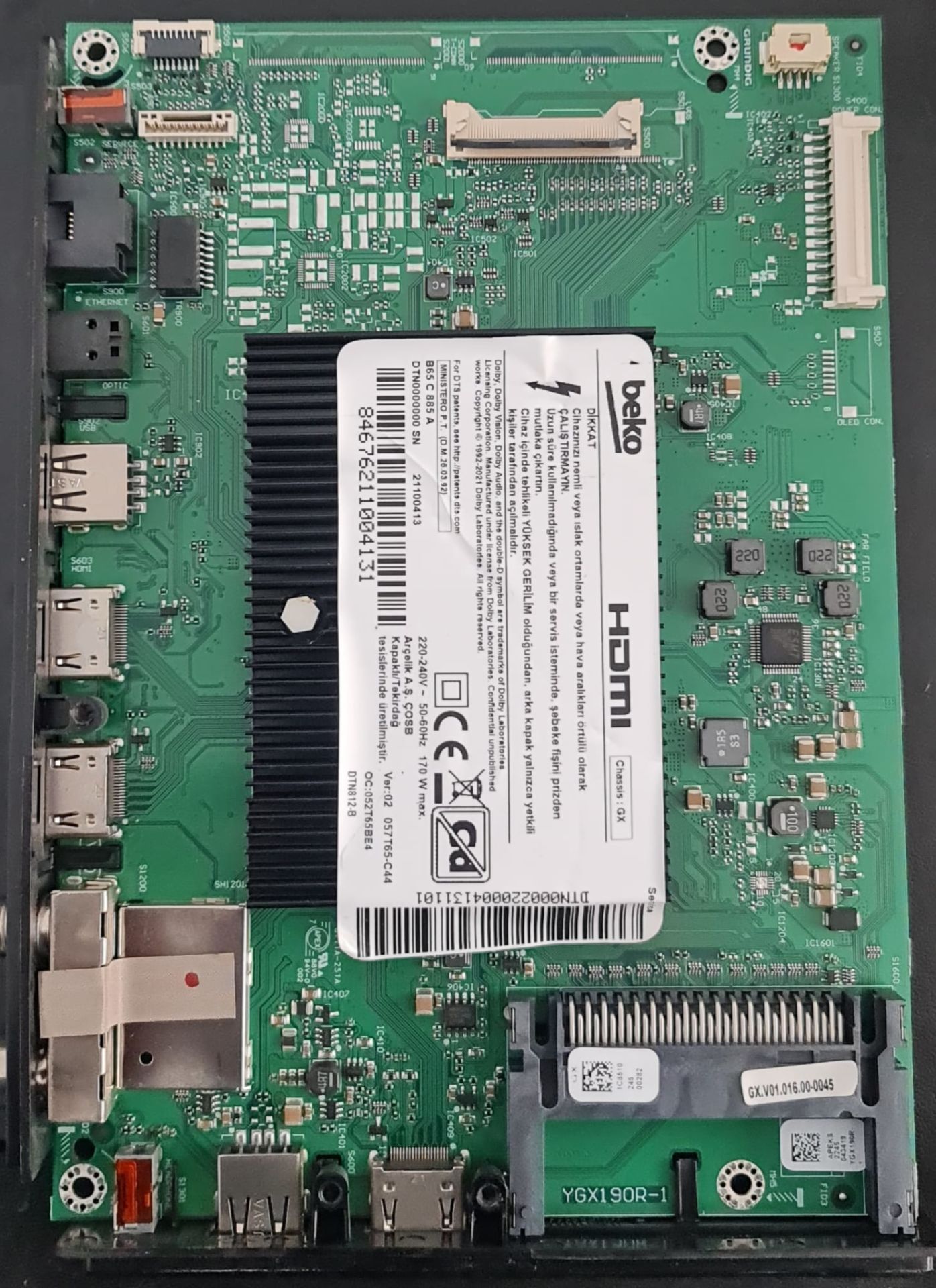 ARÇELİK,BEKO,B65C885A,YGX190R-1,1C8510,MAİN,BOARD