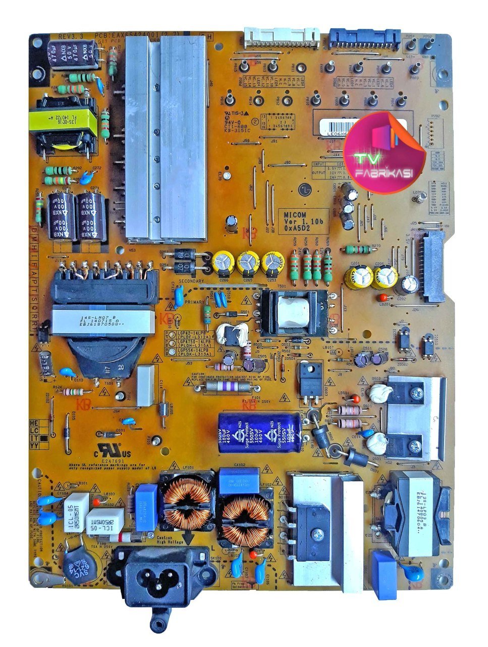 EAX65424001 , 2.7 , REV3.3 , EL99 , LGP55K-14LPB , PLDK-L313A , BOWER BOARD , LG BESLEME