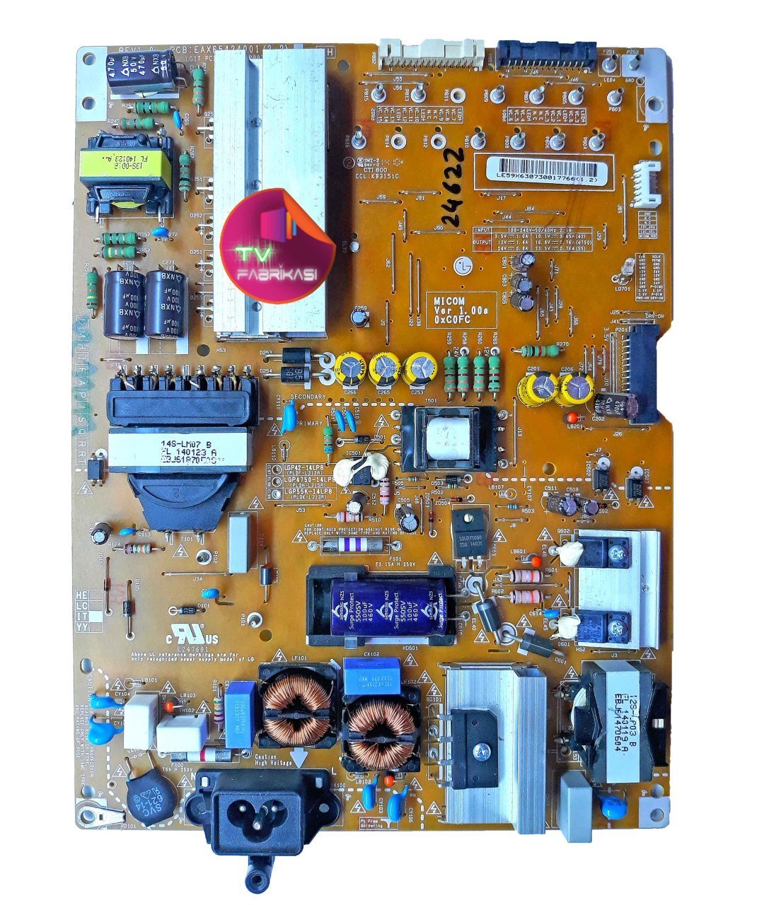EAX65424001 , 2.2 , LGP55K-14LPB , EL99 , REV1 , POWER BOARD , LG BESLEME
