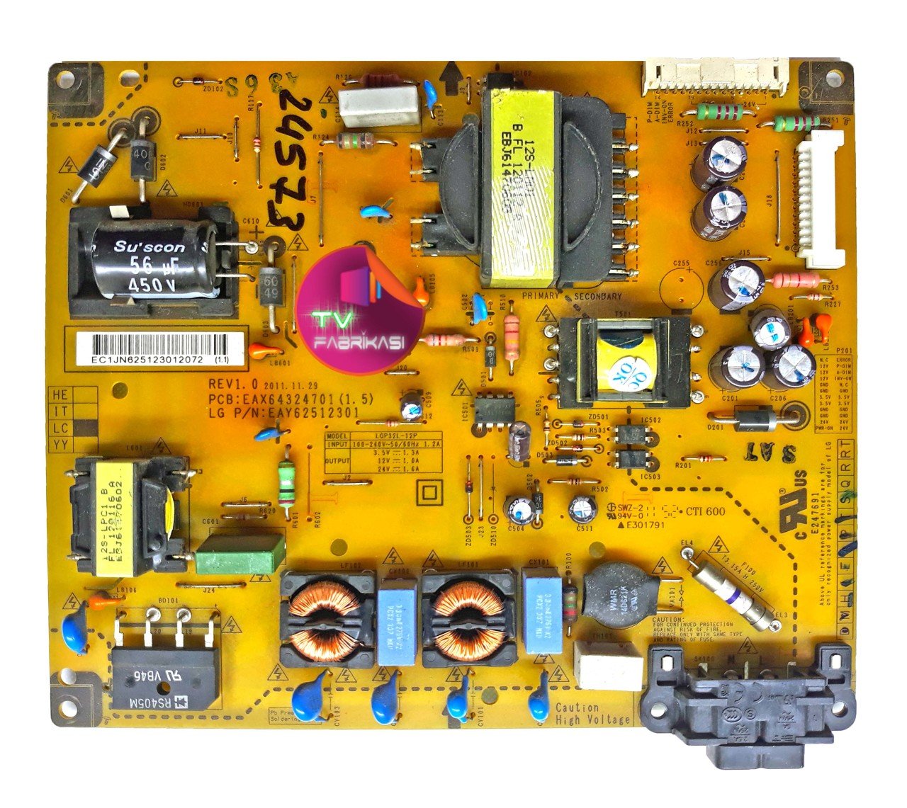 EAX64324701 , 1.5 , EAY62512301 , REV 1.0 , LGP32L-12P  , POWER BOARD , LG BESLEME