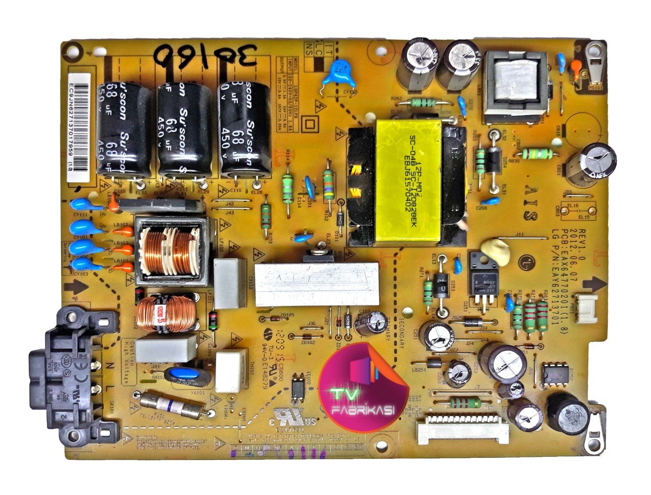 EAX64770201 , 1.8 , EAY62713701 ,REV 1.0, LGP42P-12LPB  ,POWER BOARD, LG BESLEME