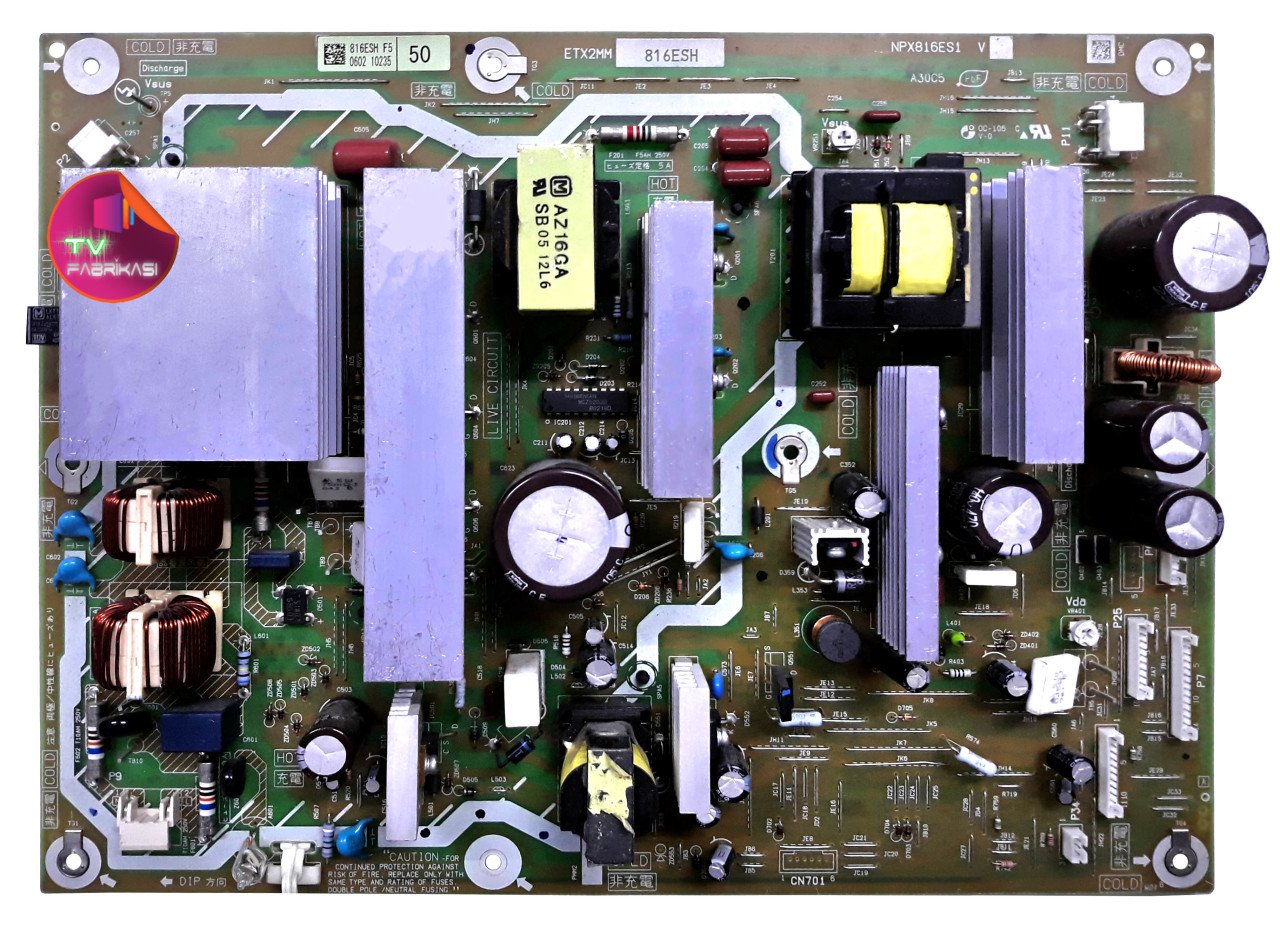 NPX816ES1 V ,  ETX2MM , 816ESH , TX-P50G20E , MC127F19R13 , POWER BOARD , PANASONIC BESLEME