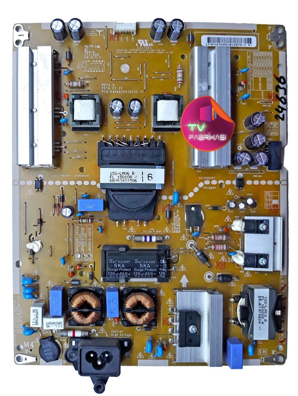 EAX66203101 , 1.7 , LGP4760RI-15CH2 , EL97 , REV 2 , POWER BOARD , LG BESLEME