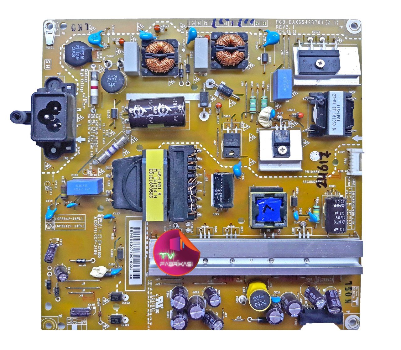 EAX65423701 , 2.1 , LGP3942-14PL1 , EL98 , REV 2.1 , POWER BOARD , LG BESLEME