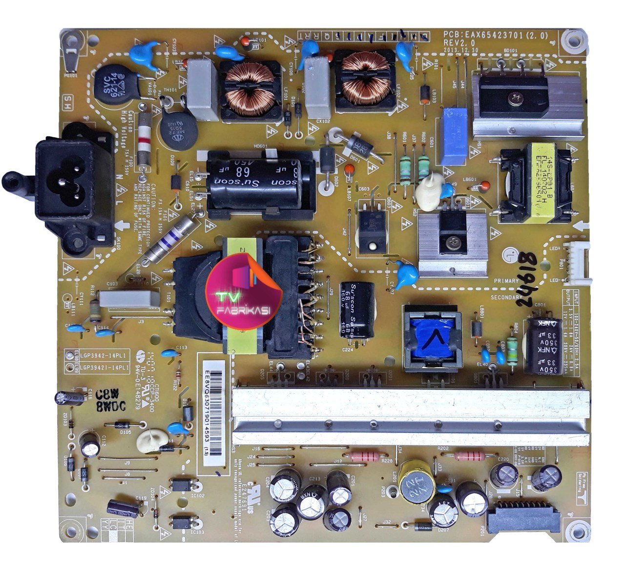 EAX65423701 , 2.0 , LGP3942-14PL1 , EL98 , REV 2 , POWER BOARD , LG BESLEME