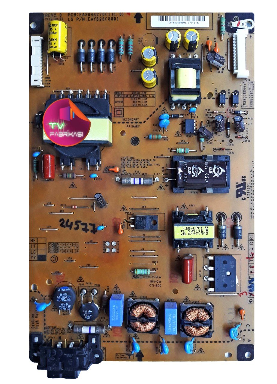 EAX64427001 , 1.6 , EAY62608801 , REV 2 , POWER BOARD , LG BESLEME