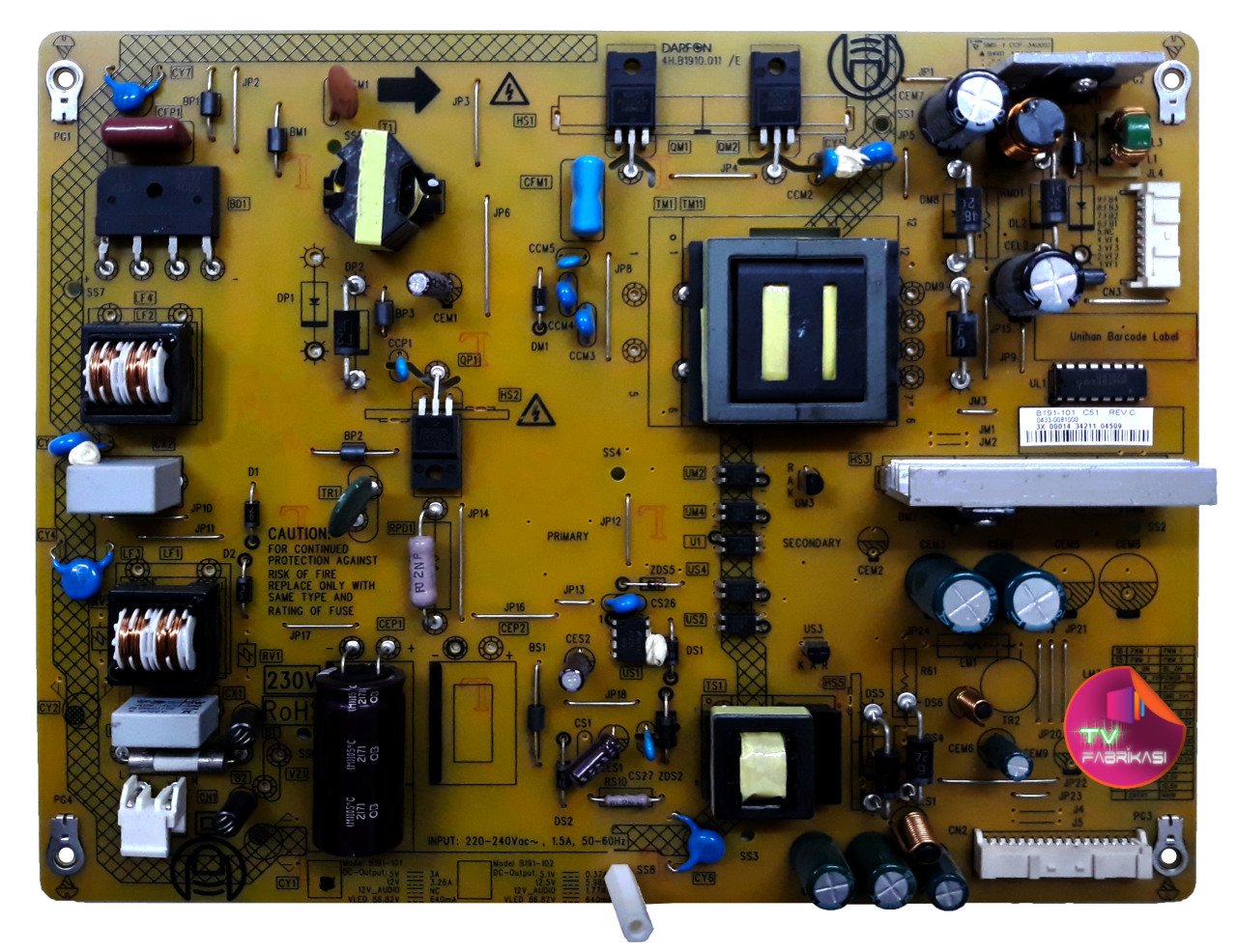 B191-101 , B191-101 C51 , 0433-0081000 , 4H.B1910.011 , 39L4333 , POWER BOARD , TOSHIBA BESLEME