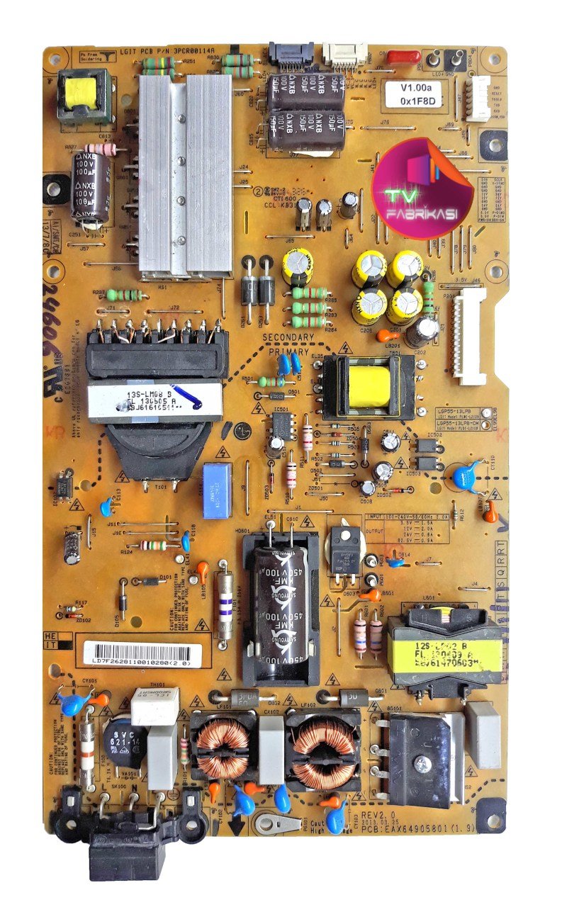 EAX64905801 , 1.9 , LGP55-13LPB , EL98 , REV2.0 , POWER BOARD , LG BESLEME