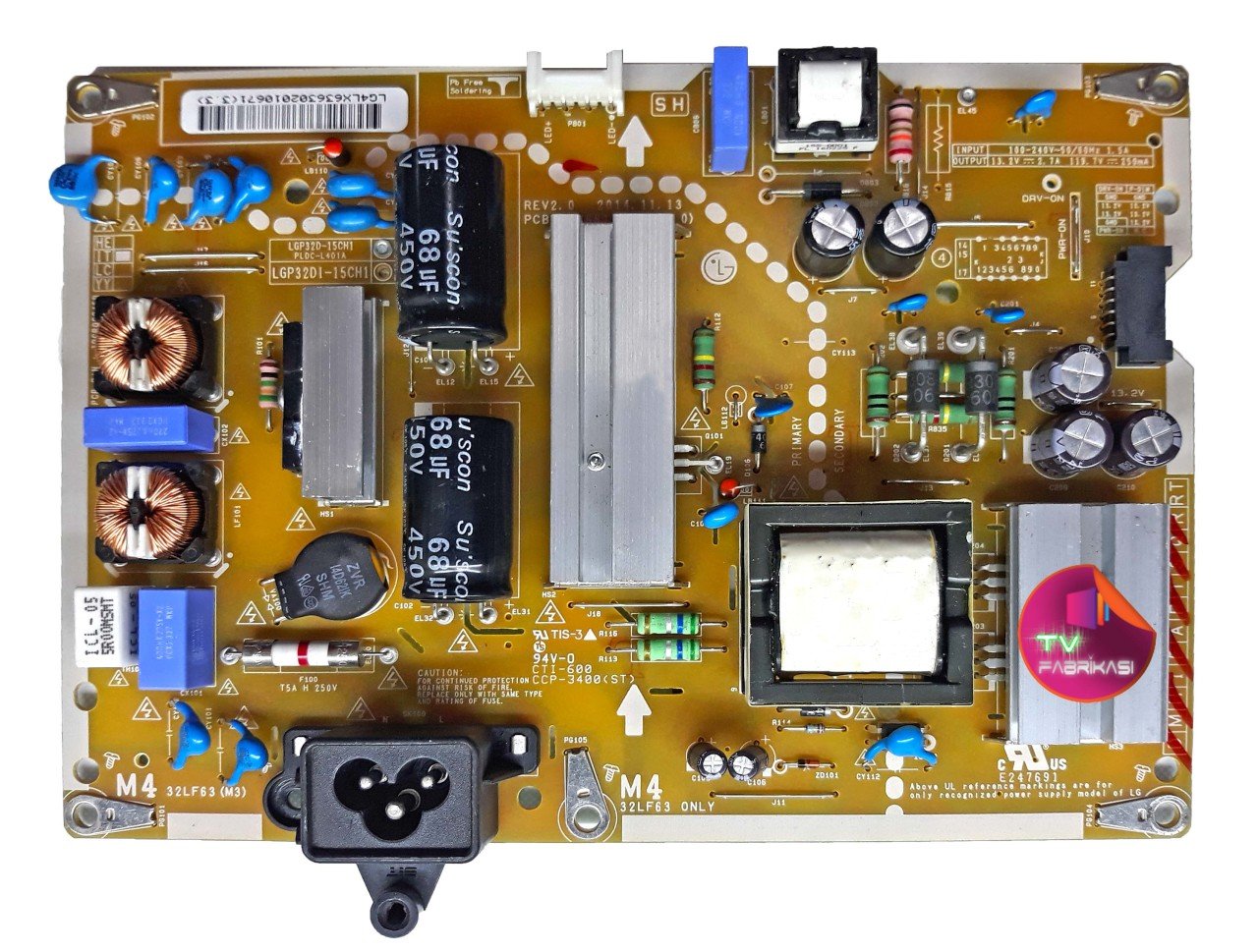 EAX66171501 , 2.0 , REV2.0 , LGP32D-15CH1 , POWER BOARD , BESLEME
