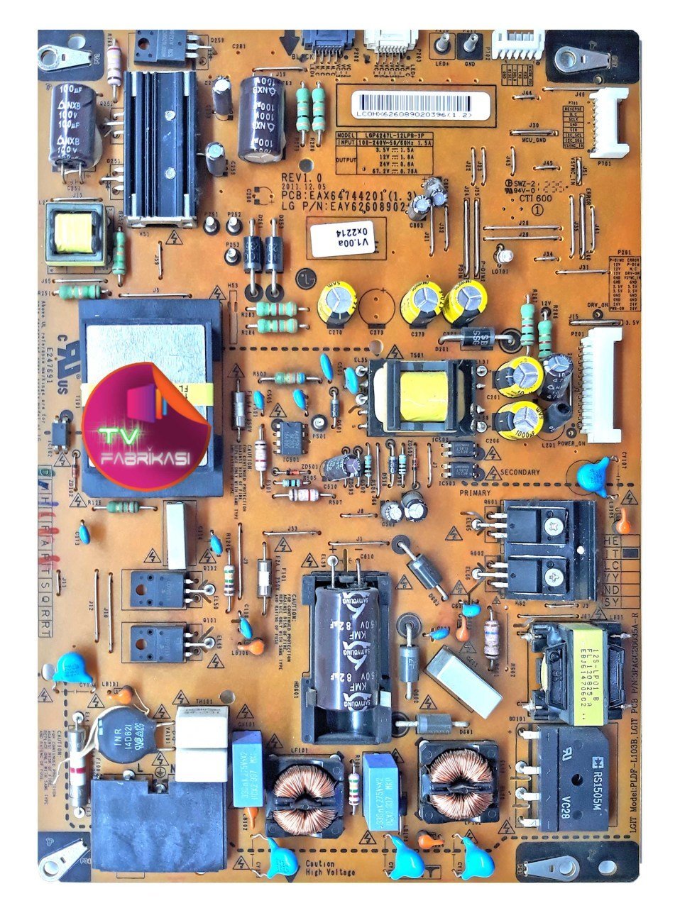 EAX64744201 ,  1.3 ,  EAY62608902 , REV1.0 , LGP4247L-12LPB-3P , POWER BOARD ,LG BESLEME