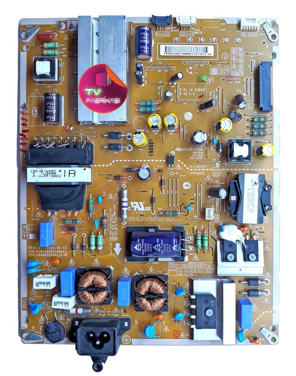EAX66205401 ,1.8 , EAY63748601 , REV1.1 , POWER BOARD , LG BESLEME