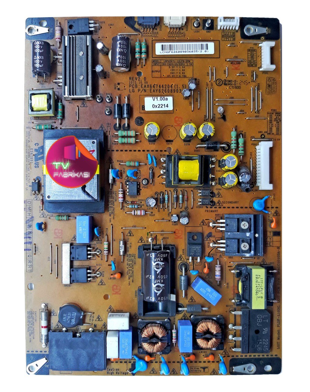 EAX64744204 , 1.5 ,  EAY62608903 , REV2.0 , POWER BOARD , LG BESLEME