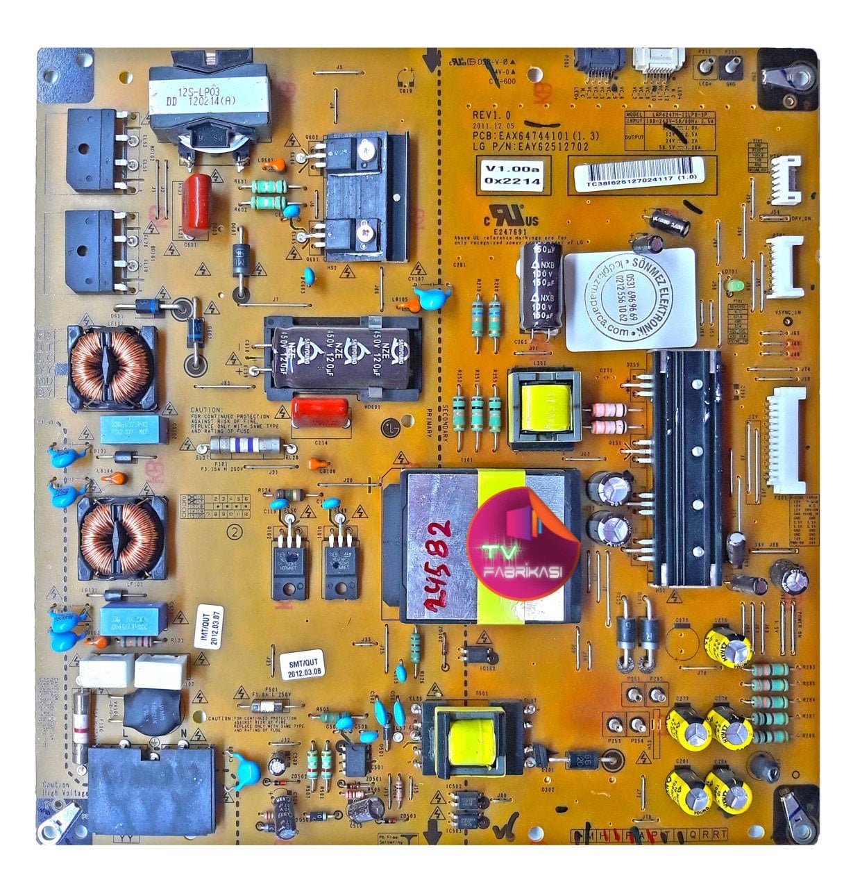 EAX64744101 , 1.3 , EAY62512702 , REV1.0 , LGP4247H-12LPB-3P , POWER BOARD , LG BESLEME