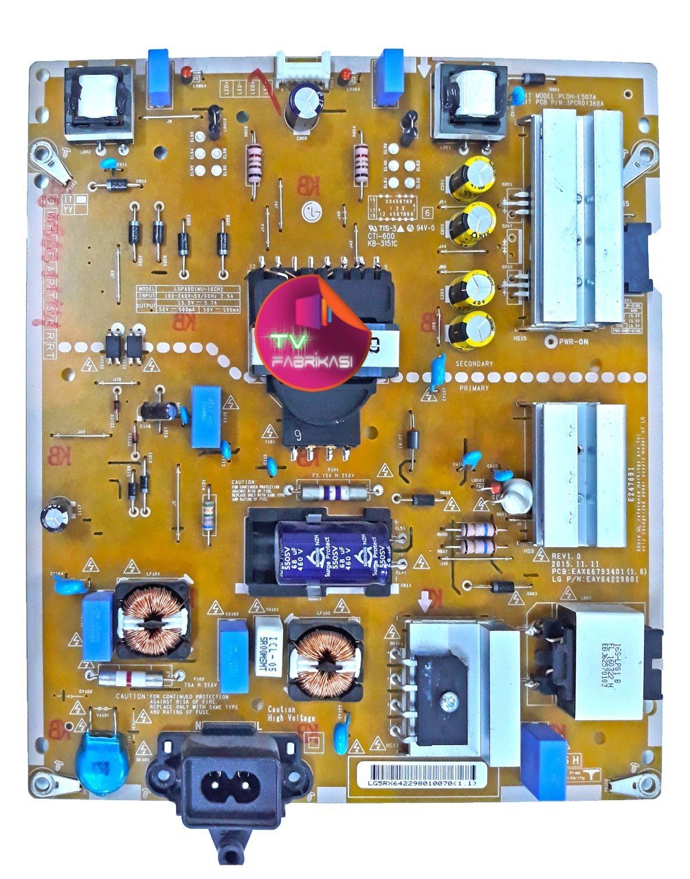 EAX66793401 (1.6), EAY64229801, LGP49DIMU-16CH2 , REV1.0 , POWER BOARD , LG BESLEME