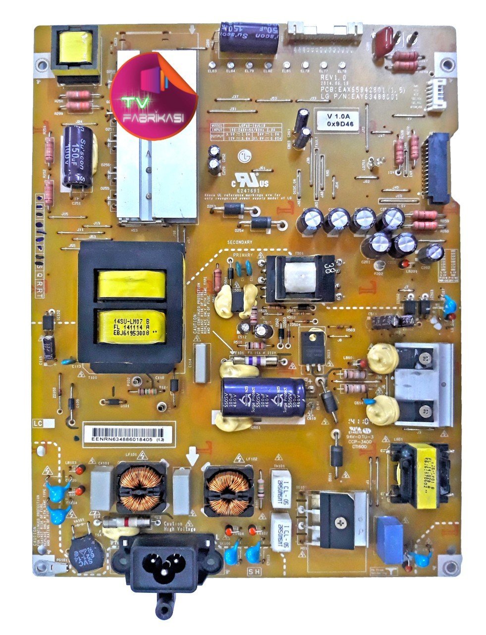 EAX65942801 , 1.5 , EAY63488601 , REV1.0 , POWER BOARD , LG BESLEME