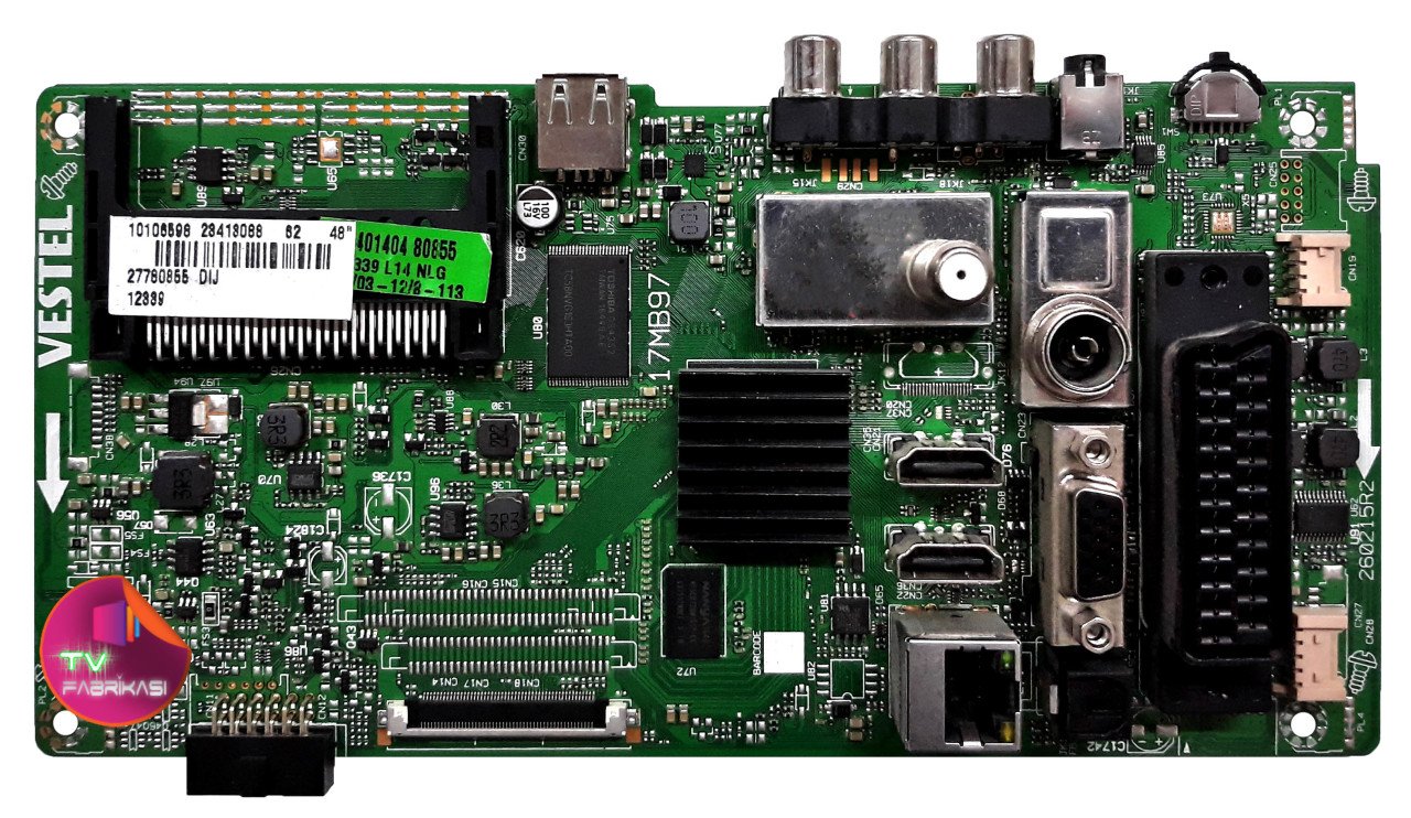 17MB97 , 23418088 , 260215R2 , 48'' , MAIN BOARD , VESTEL ANAKART