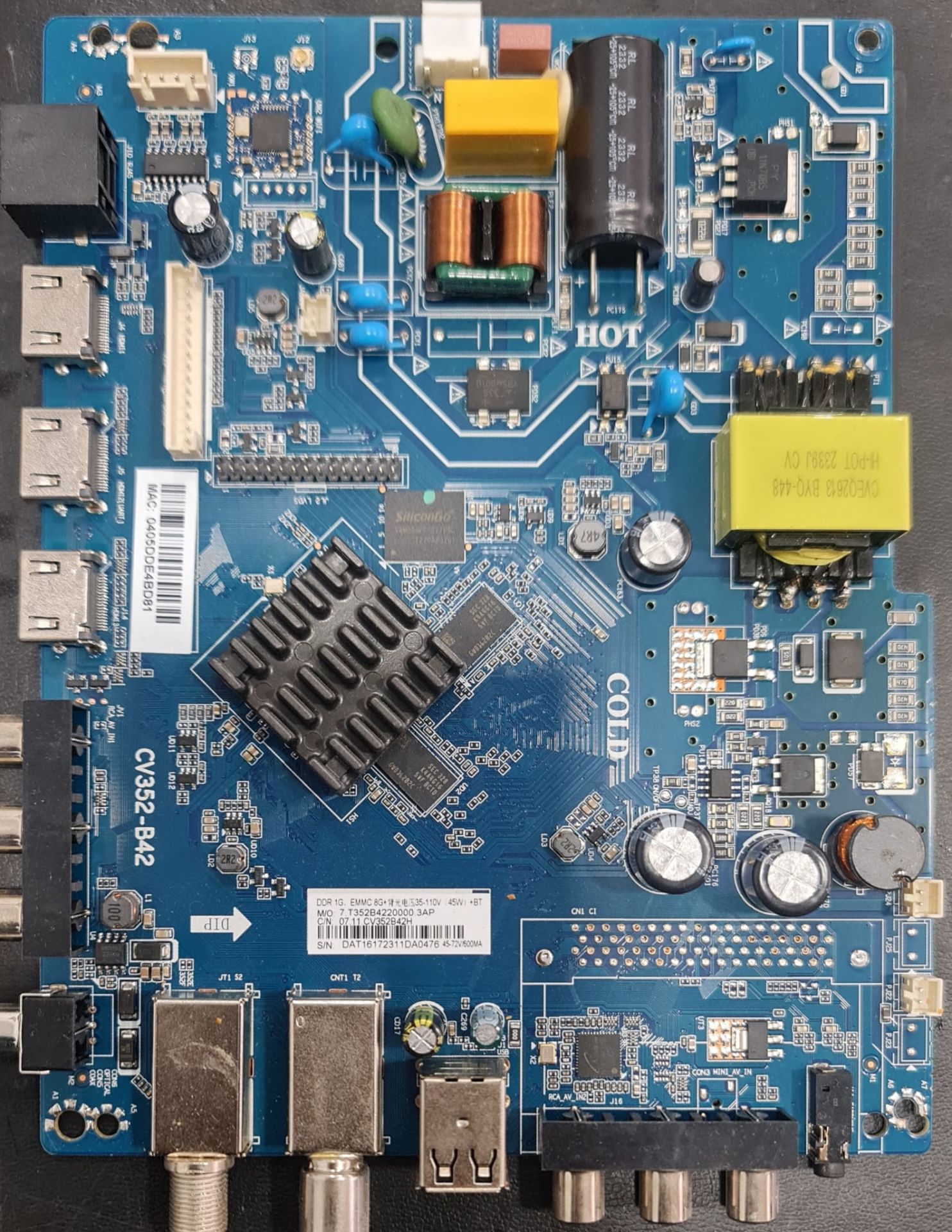 TELENOVA,42DS1202,CV352-B42,MAC,0405DDE4BD81,7.T352B4220000.3AP,MAİN,BOARD