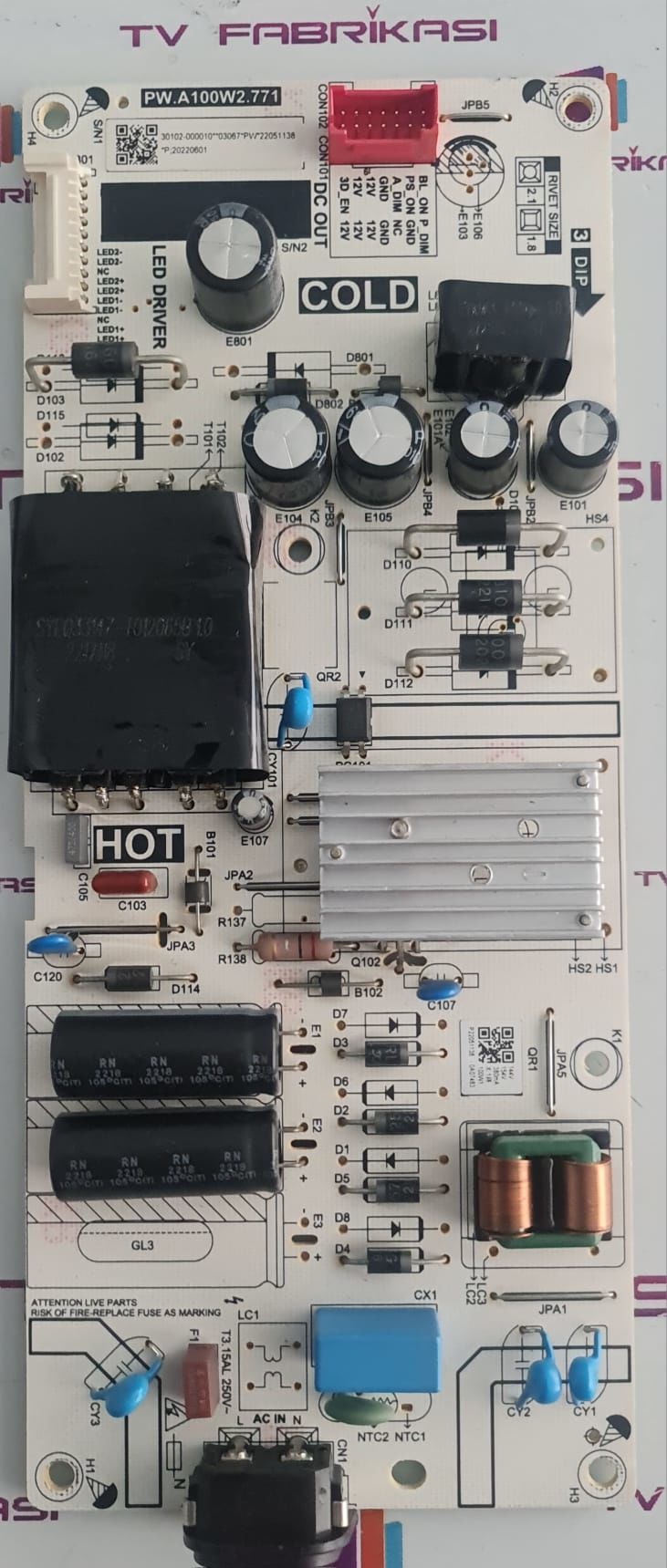 TCL 50P633-TCL 55P635,PW.A100W2.771,POWER,BOARD