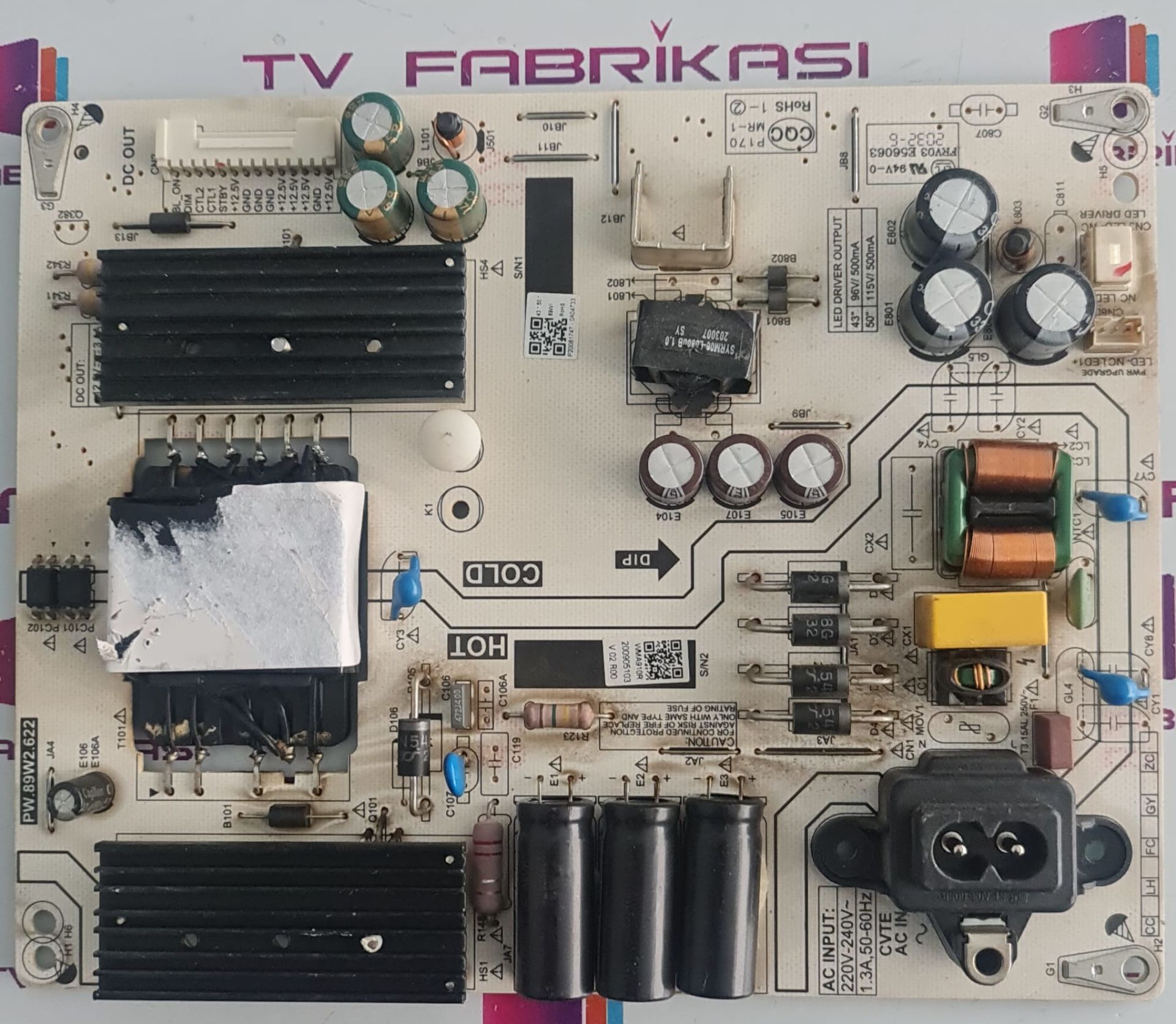 GRUNDİG 43 GEU 7830 B,PW.89W2.622,WMA910R,POWER,BOARD