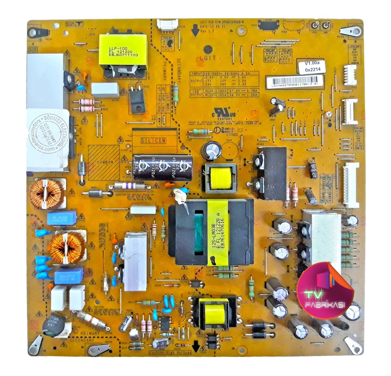 3PAGC10096B-R , REV1.2 , 42LT670H , PLDF-L106A , POWER BOARD , LG BESLEME