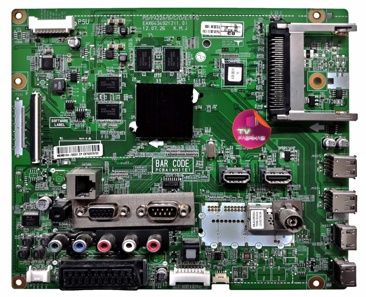 EAX64349212 1.0 , EBT62079702 , LG 50PM6800 , 50PM6800-ZF , MAIN BOARD , LG ANAKART