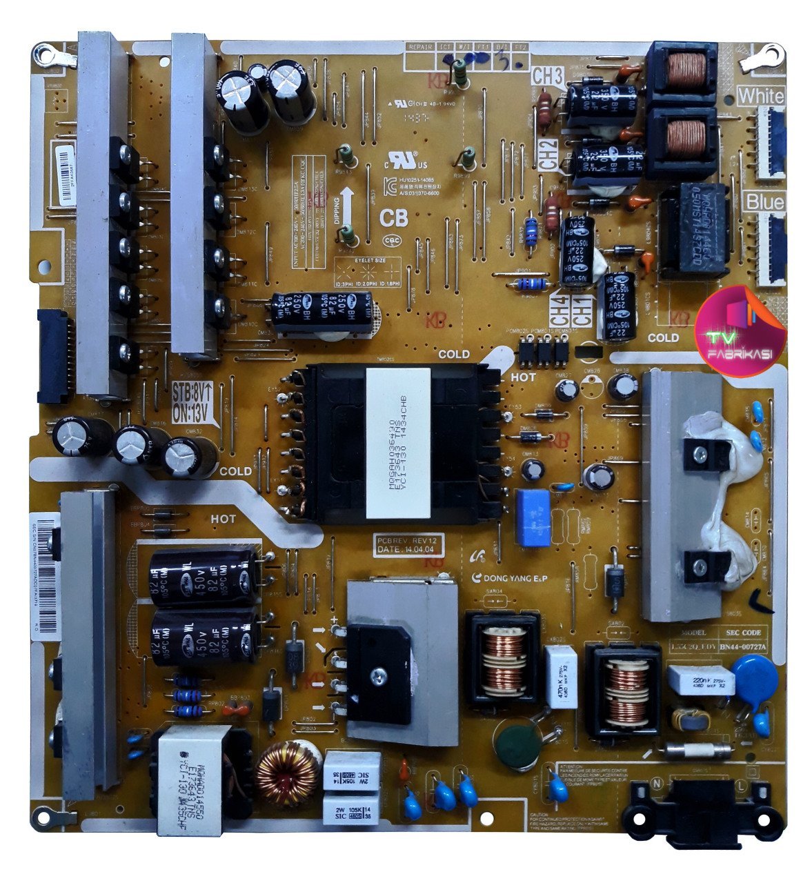 BN44-00727A , L55C2Q_EDY , REV 1.2 ,  UE55H6800 , POWER BOARD , SAMSUNG BESLEME