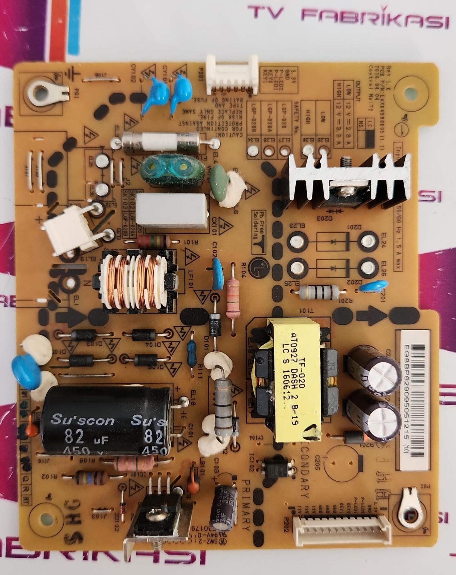 EAX64998605(1.2) REV:1.0, LG 27UD58-B LED MONİTÖR GÜÇ KARTI, POWER BOARD-SNK1016