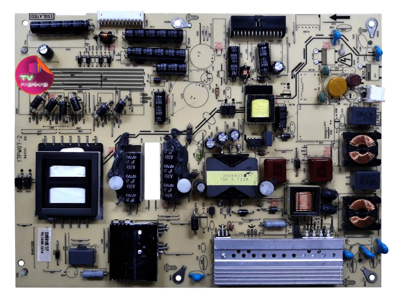 17PW07-2 , 23050185 , 041111 , SMART 42PF7050 42 LED TV , POWER BOARD , VESTEL BESLEME