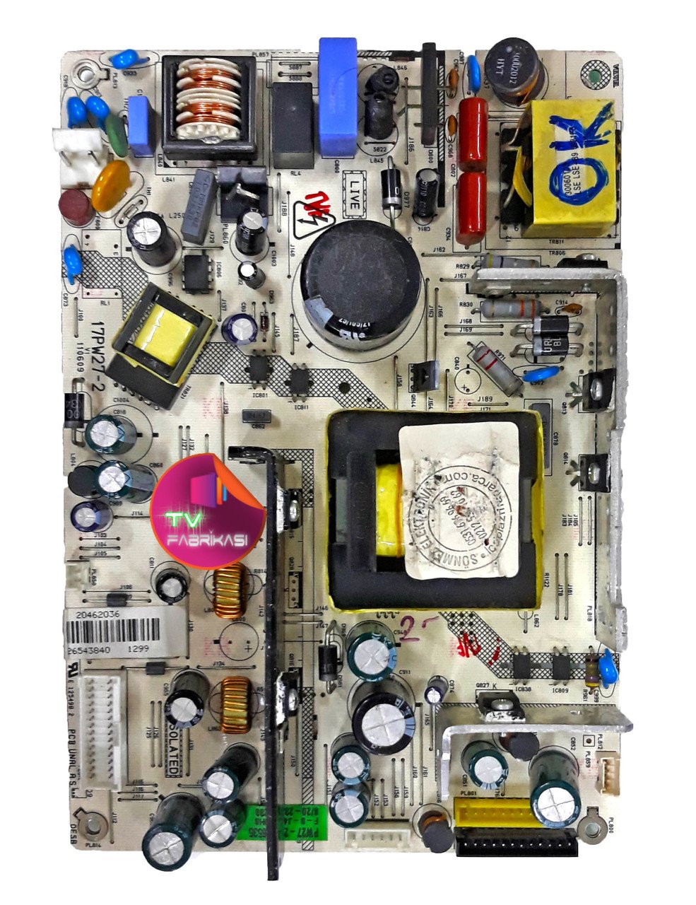 17PW27-2 , 110609 , V1 , 20462036 , POWER BOARD , VESTEL BESLEME
