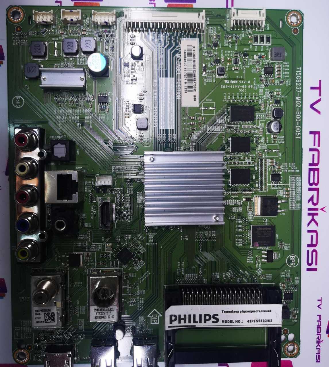 715G9237-M02-B00-005T , XICB02B01503SX /H8RBA700SX 1940, PHILIPS 43PFS5803/62 Main Board