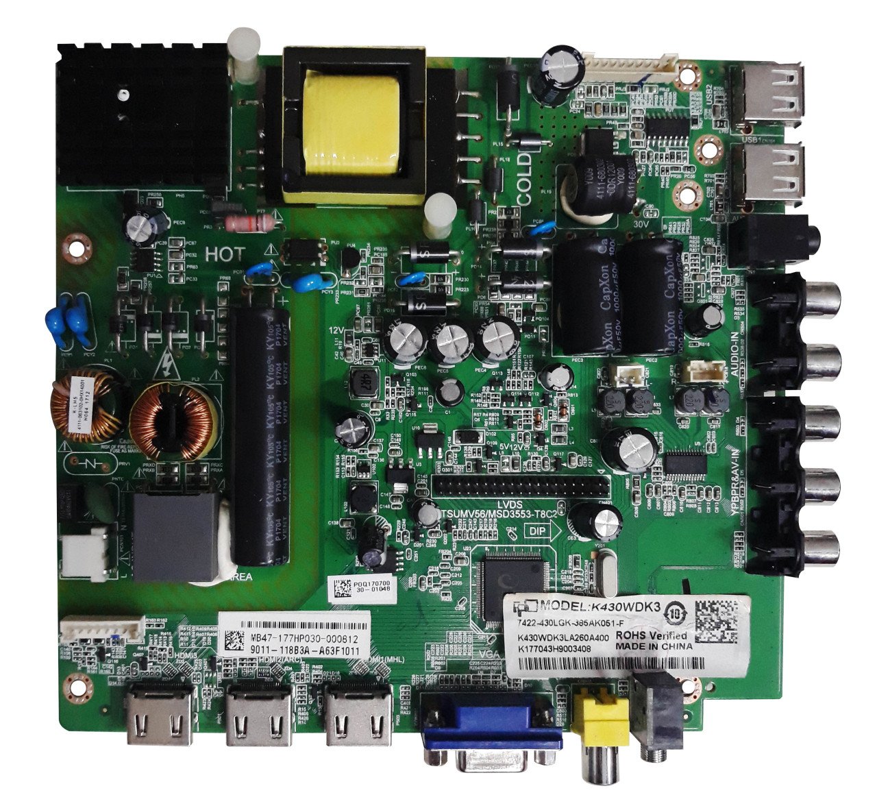 TSUMV56/MSD3553-T8C2 , PHILIPS 43BDL4012N/62 , K430WDK3 , LC430DUY-SHA1 , MAIN BOARD , ANAKART
