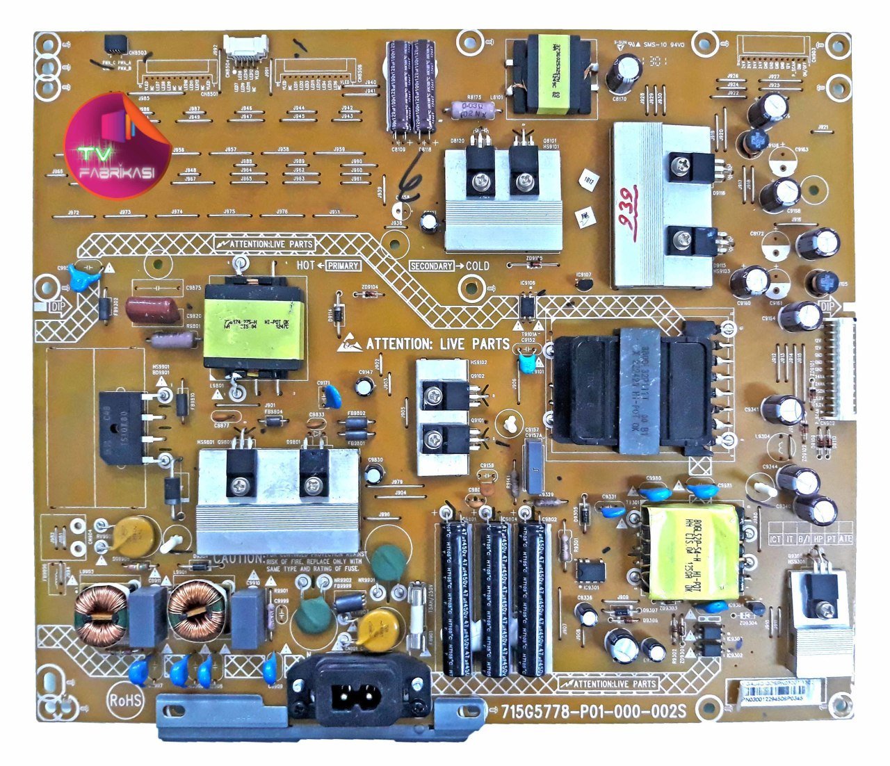 715G5778-P01-000-002S , CQ706GAJ4Q , QDSPN03001 , 1302 , POWER BOARD , PHILIPS BESLEME