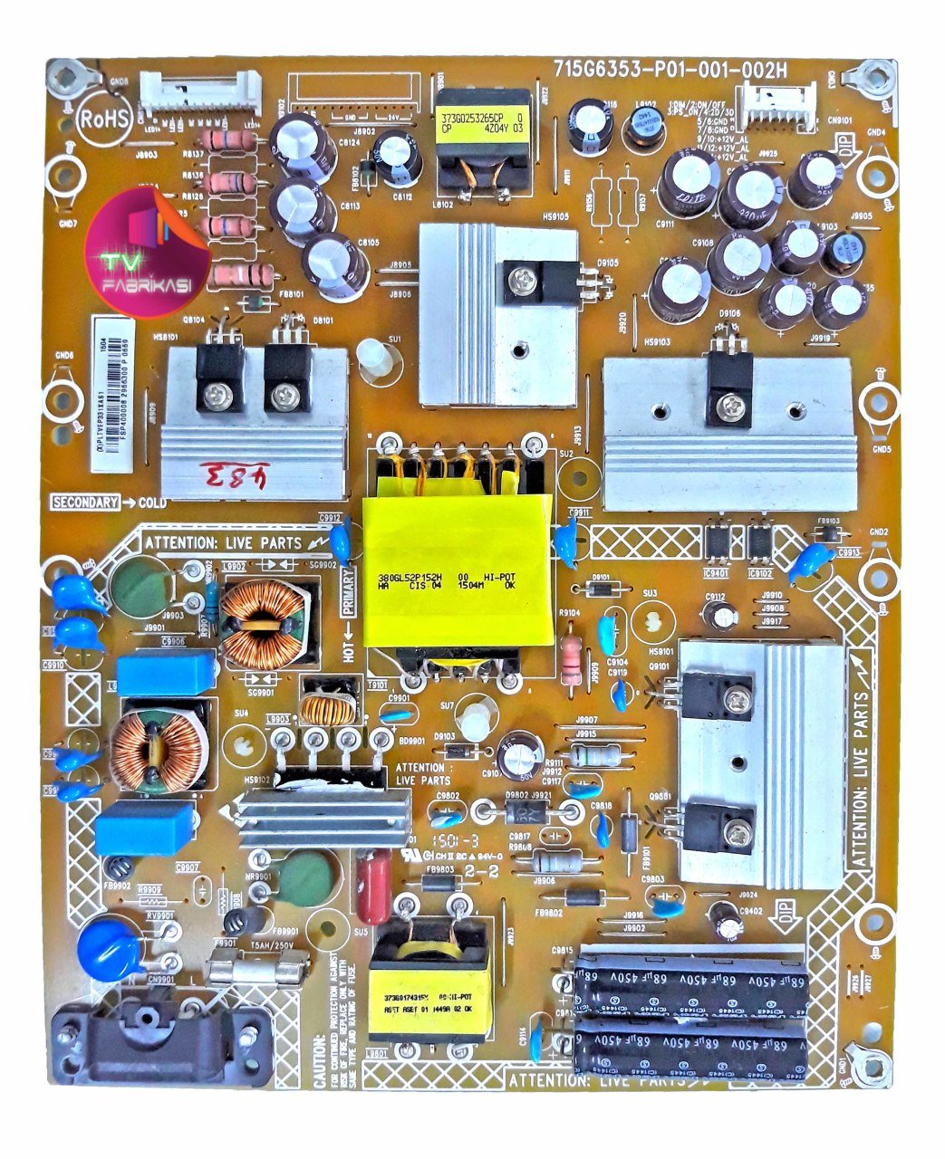 715G6353-P01-001-002H , PLTVDP331XAU3 , PLTVDP331XAU1 , POWER BOARD , PHILIPS BESLEME