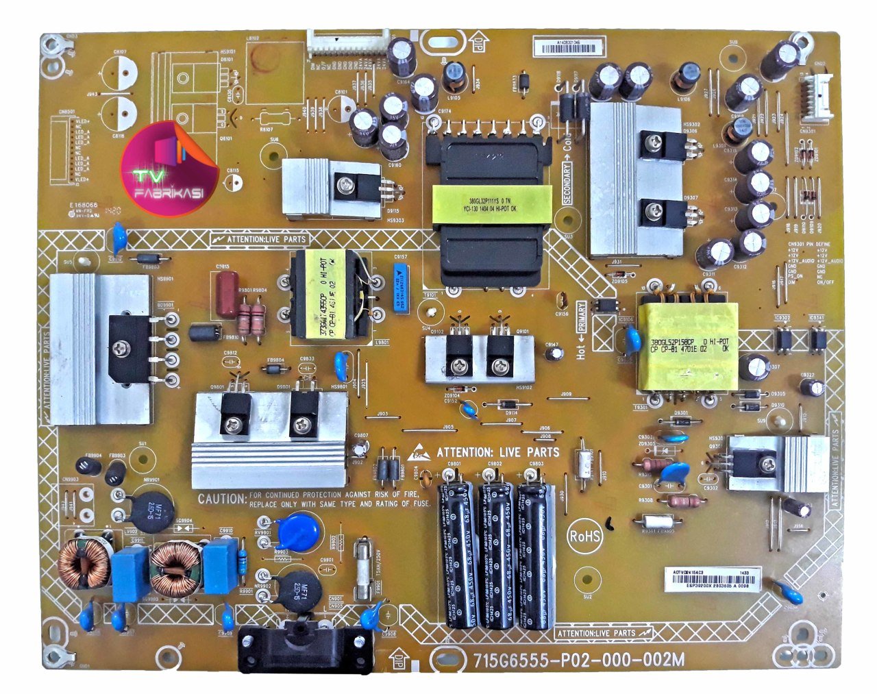 715G6555-P02-000-002M , ADTVD2415AC3 , 50PUS6809 , POWER BOARD , PHILIPS BESLEME