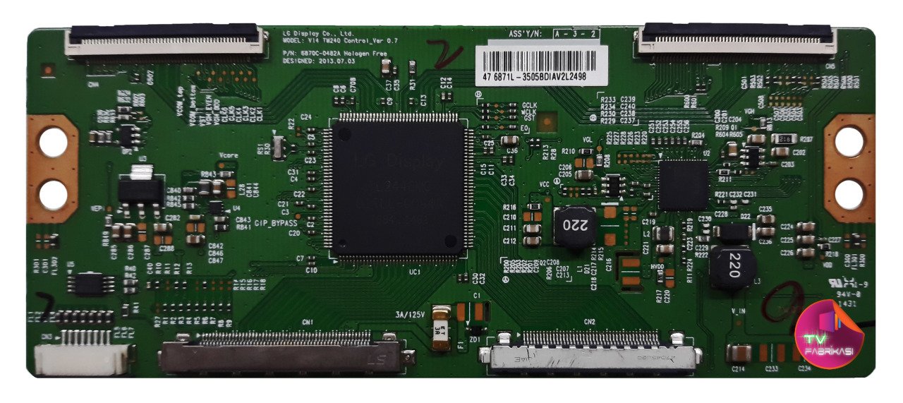 6870C-0482A , V14 TM240 CONTROL_VER 0.7 , LG T-CON BOARD