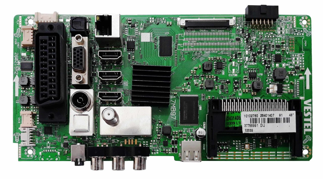 17MB97 , 23401407 , 260215R2 , VES430UNEL-3D-U01 , VESTEL 43FB8500 , MAIN BOARD , VESTEL ANAKART