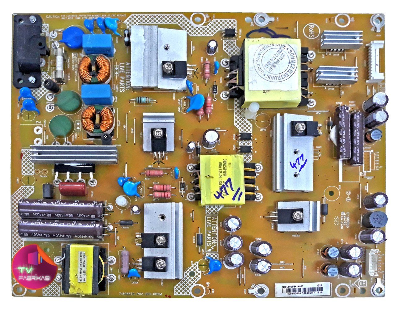 715G6679-P02-001-002M , PLTVEP341XAJ1 , 40PFK5500/12 , POWER BOARD , PHILIPS BESLEME