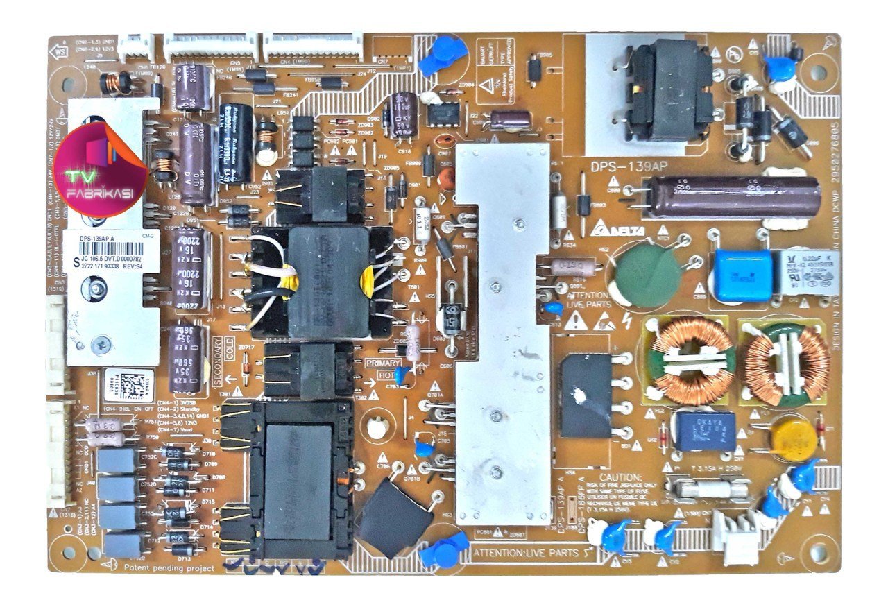 DPS-139AP, DPS-186FP A, 2950276805,47PFL7696 , 2722 171 90338 , POWER BOARD , PHILIPS BESLEME